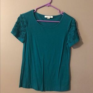 Teal short sleeve top
